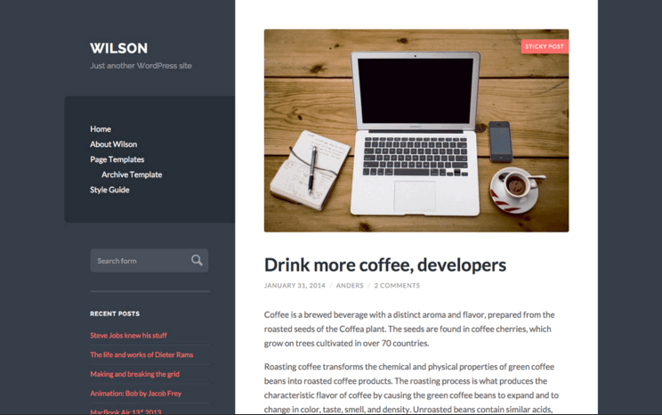 WordPress 免费个人博客主题 Wilson