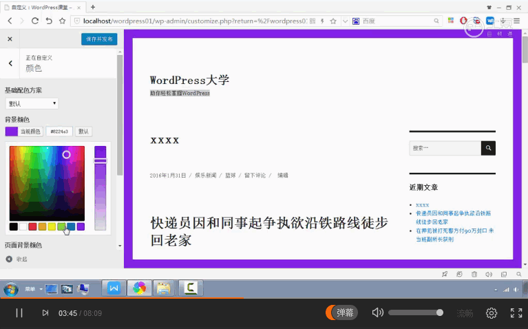 WordPress 快速入门视频教程37:自定义和编辑主题