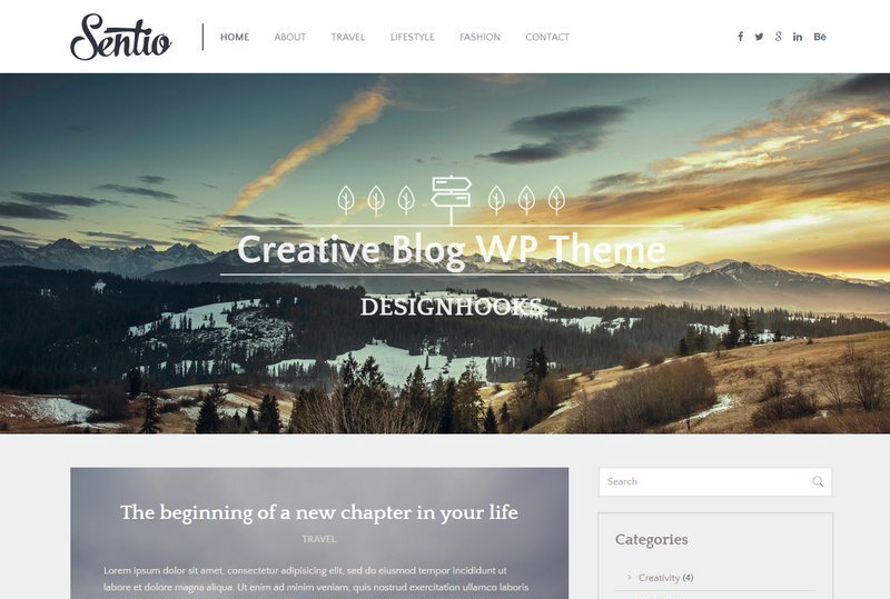 WordPress 免费博客主题 Sentio