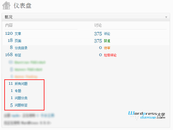 在WordPress仪表盘“概况”小工具显示自定义文章类型的数据