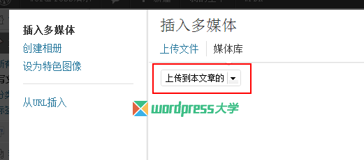 WordPress “添加媒体”只显示上传到本文章/页面的文件