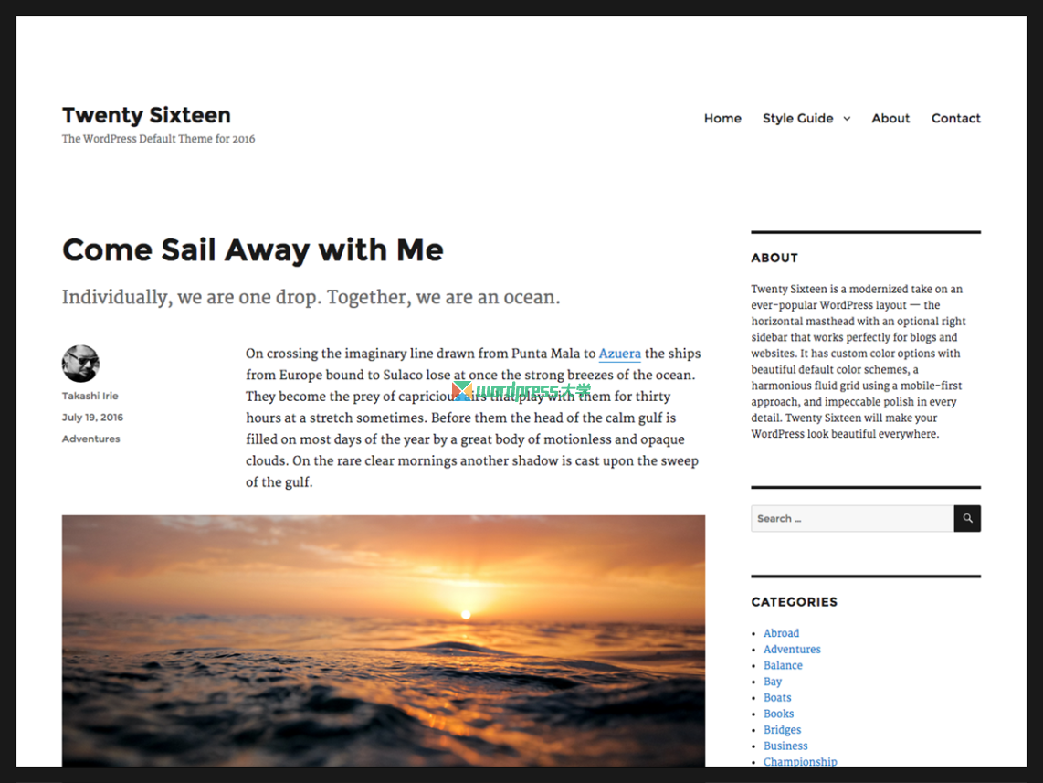 WordPress 4.4 Beta 1 发布,新增响应式图片、内容嵌入功能和 Twenty Sixteen 主题