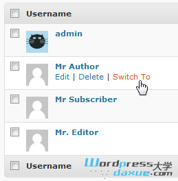 WordPress用户切换插件：User Switching