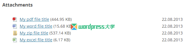 WordPress 文章底部列出上传到该文章的所有附件