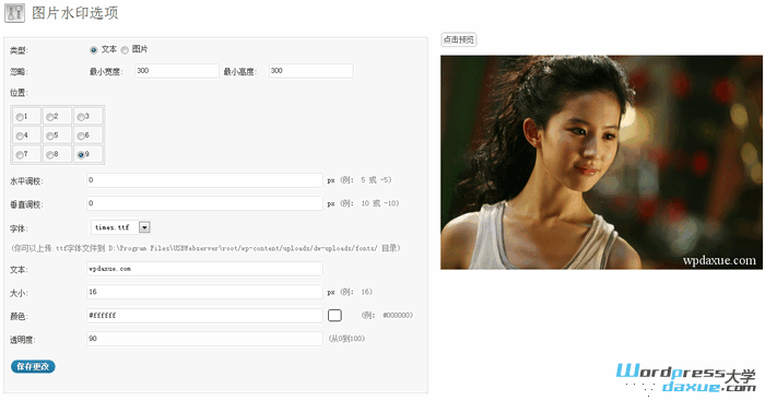 WordPress图片加文字/图片水印插件：DX-Watermark