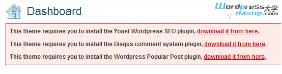 如何自动提醒WordPress主题使用者安装必要插件