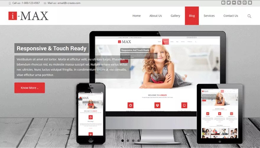 WordPress 免费单页视差企业主题 i-max