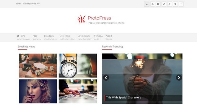 WordPress 简单博客杂志主题 ProtoPress