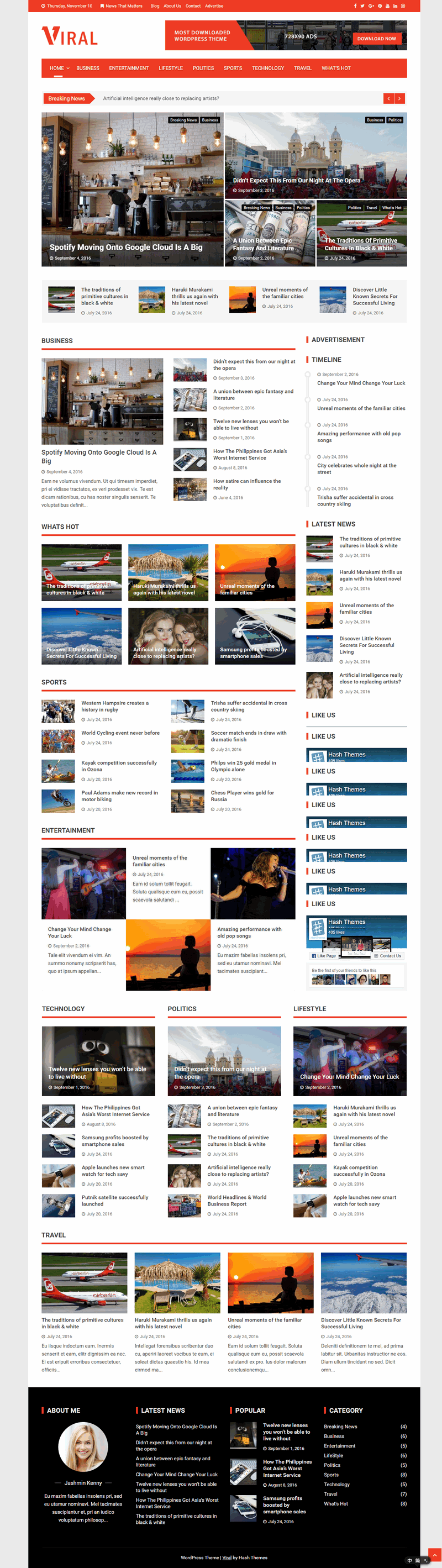 WordPress 免费杂志CMS主题 Viral