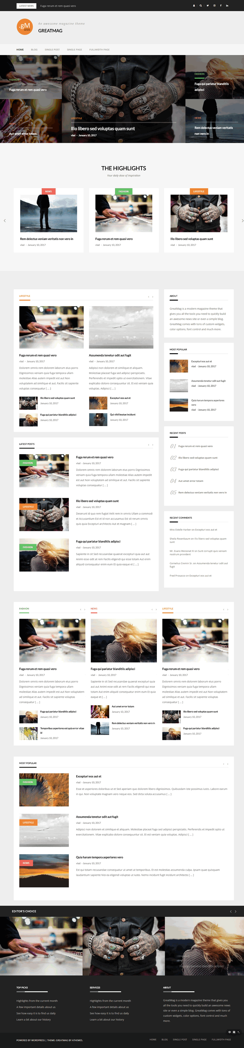 WordPress 免费杂志主题 GreatMag