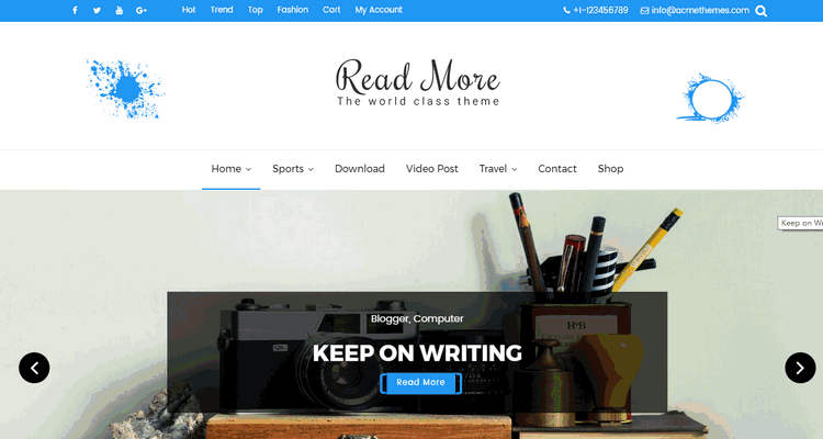 WordPress 免费博客/杂志主题 Read More