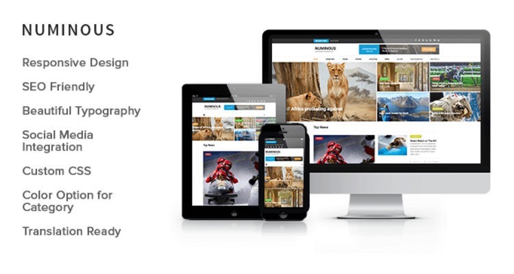 WordPress 免费新闻杂志主题 Numinous