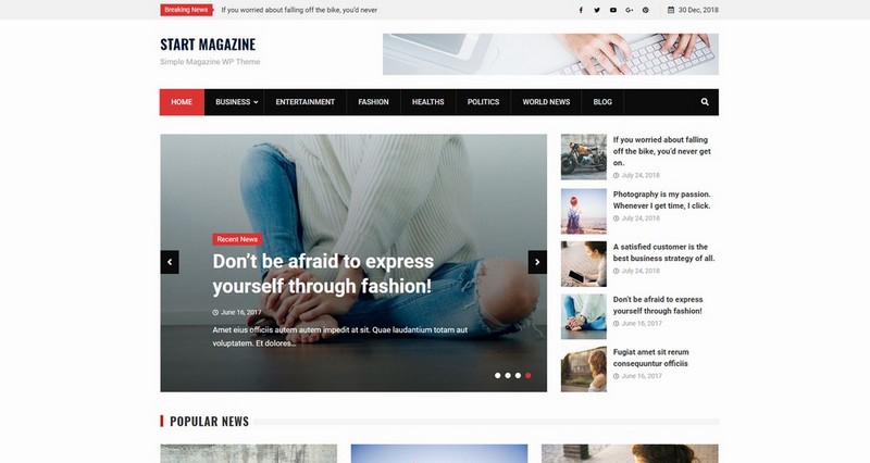 WordPress 免费杂志主题 Start Magazine