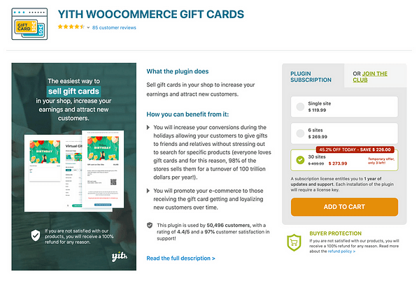 YITH WooCommerce礼品卡