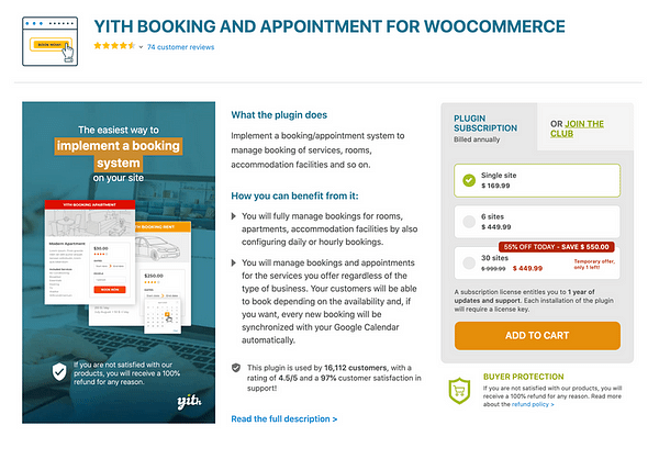 YITH WooCommerce的预订和任命