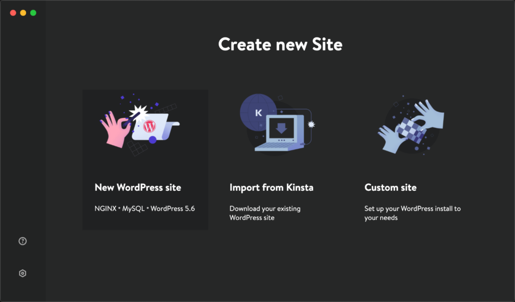 DevKinsta新的WordPress网站