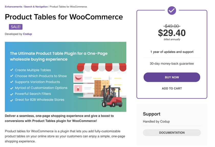 Product Tables for WooCommerce