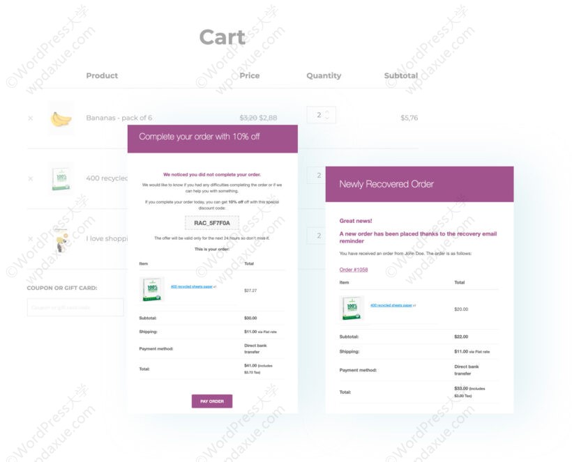 YITH WooCommerce 恢复废弃的购物车