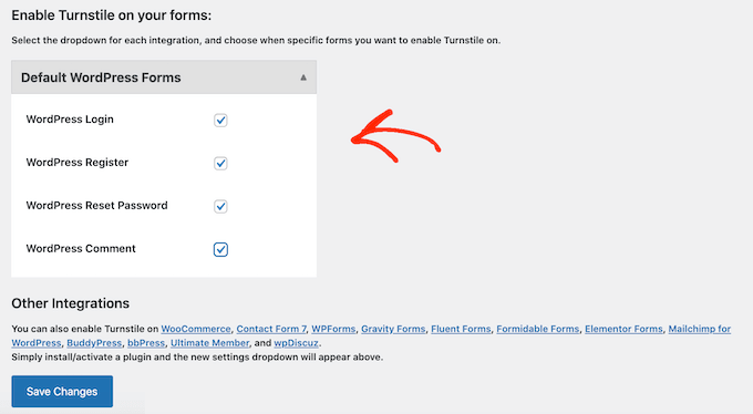 为 WordPress 表单启用 Cloudflare Turnstile CAPTCHA