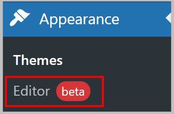 WordPress 6.2 BETA 之前站点编辑器中的 Beta 标签