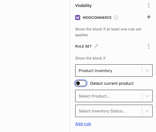 Block Visibility 3.1.0 添加了 WooCommerce 和 Easy Digital Downloads 控件