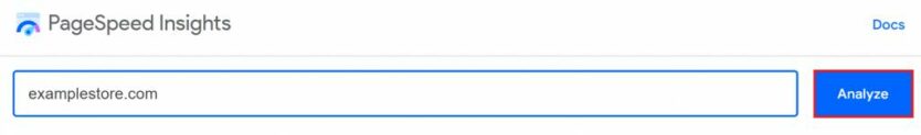 在 PageSpeed Insights 页面上输入网站的 URL