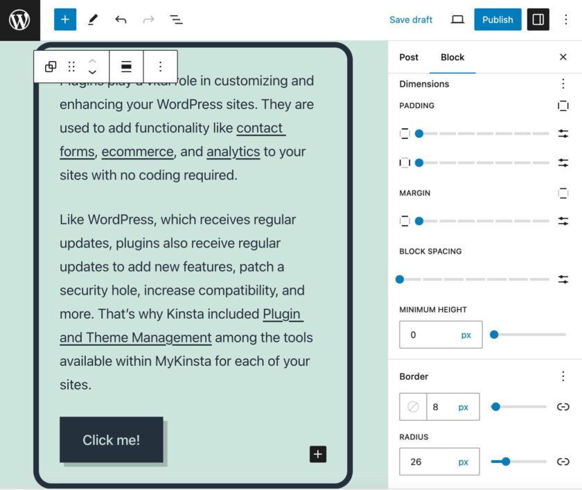WordPress 6.5 中的外观工具,带有二十一主题