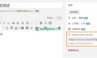 WordPress 生成文章预览链接给其他用户查看