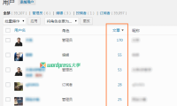 WordPress 让后台用户列表可以根据文章数进行排序