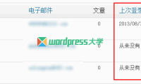 WordPress 后台用户列表显示用户最后一次登录的时间