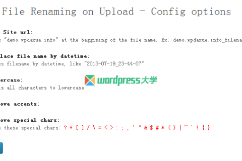 WordPress文件上传时自动重命名插件：File Renaming on upload