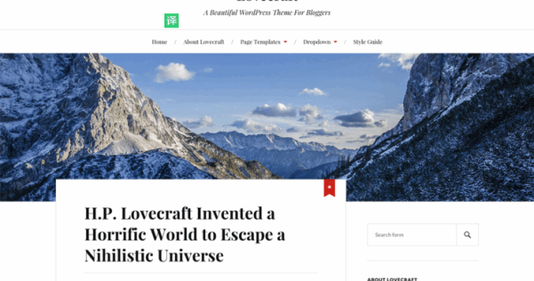 WordPress 免费两栏博客主题 Lovecraft