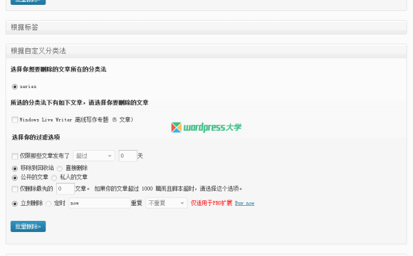 WordPress批量删除文章的插件：Bulk Delete（已汉化）