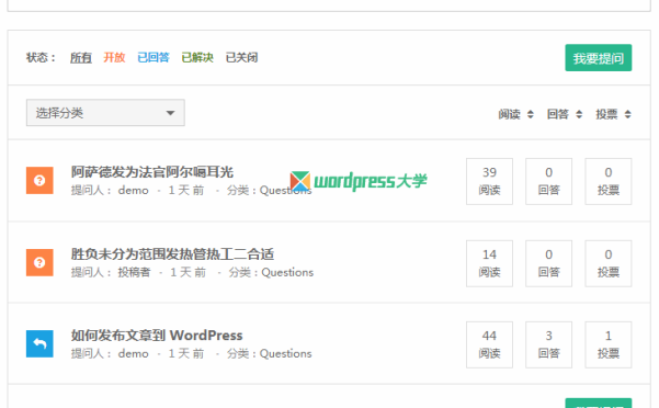 WordPress 在线问答插件 DW Question & Answer