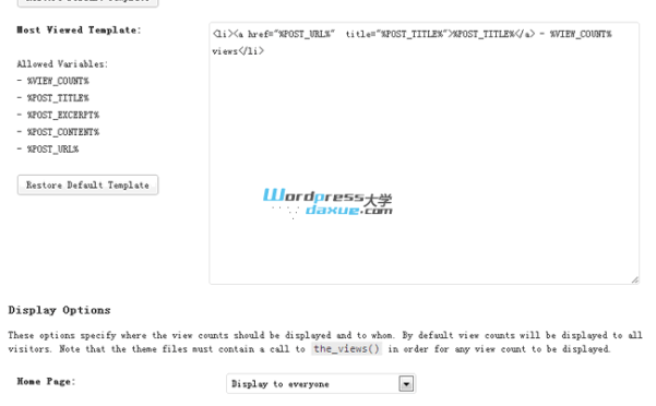 WordPress浏览次数统计插件：WP-Postviews