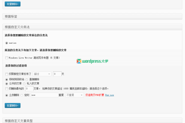 WordPress批量删除文章的插件：Bulk Delete（已汉化）
