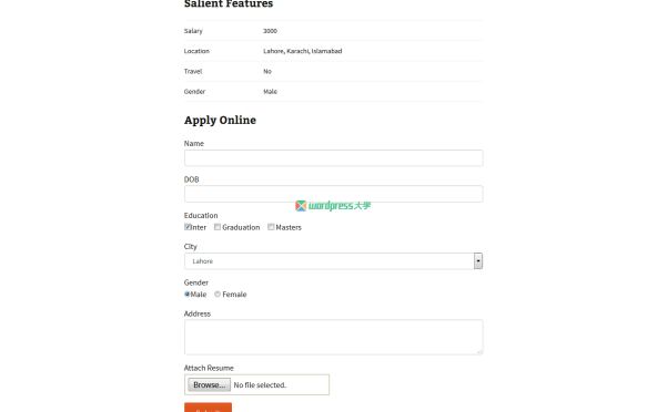 WordPress 使用 Apply Online 添加工作/广告/公开课等网上报名表单