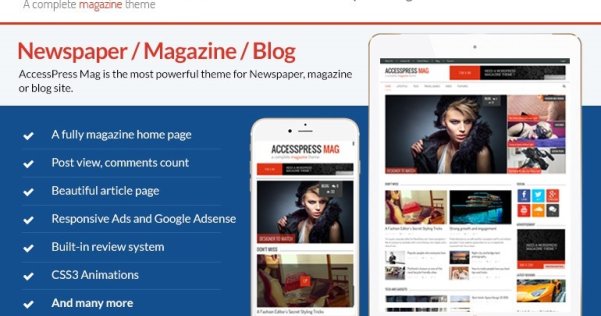 WordPress 免费杂志CMS主题 AccessPress Mag