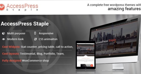 WordPress 免费单页视差企业主题 AccessPress Staple