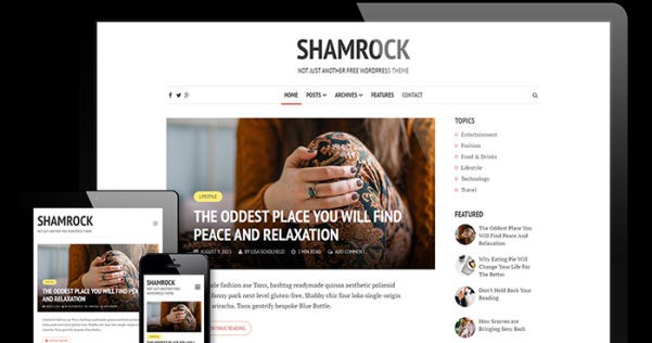 WordPress 免费响应式个人博客主题 Shamrock