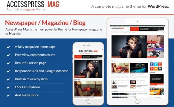 WordPress 免费杂志CMS主题 AccessPress Mag