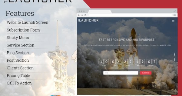 WordPress 多用途单页视差企业主题 The Launcher