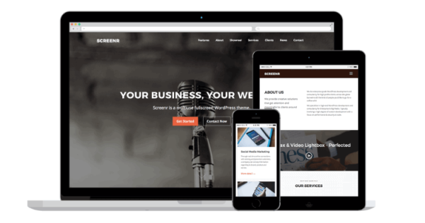 WordPress 单页视差企业主题 Screenr
