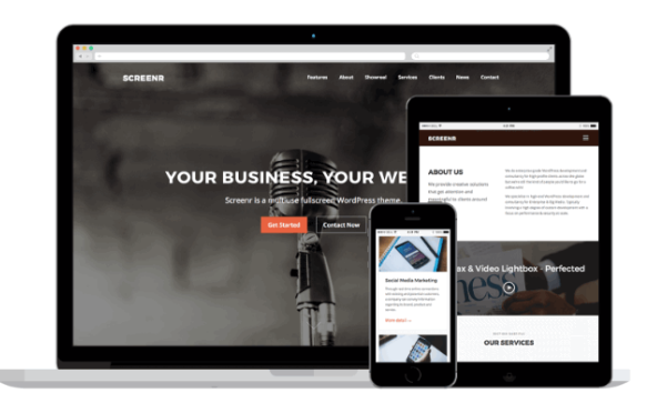 WordPress 单页视差企业主题 Screenr