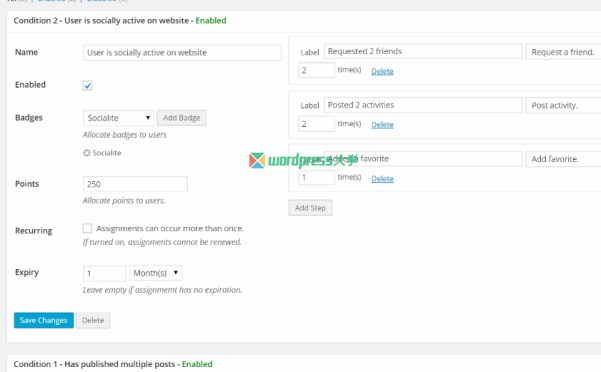 WordPress 用户积分和徽章奖励系统 Badgearoo