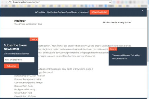 WordPress 公告/通知栏插件 HashBar