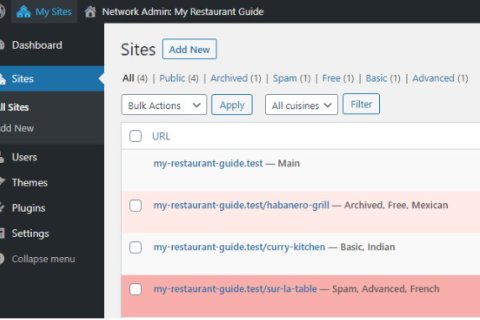 WordPress 5.3 增强“网络站点”的功能