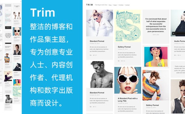 WordPress瀑布流博客作品集主题 Trim