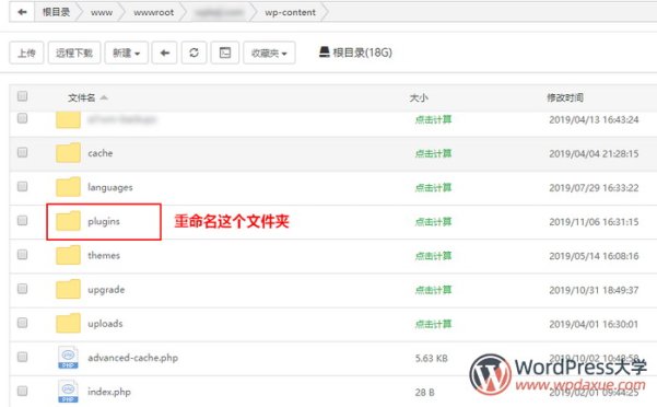 无法访问WordPress后台时，如何停用所有插件