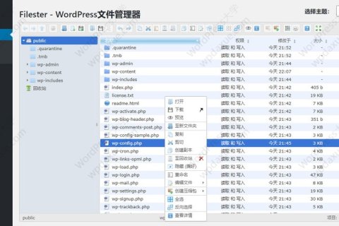 WordPress 文件在线管理插件 Filester（功能媲美FTP）